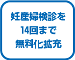 妊産婦検診を14回まで無料化拡充